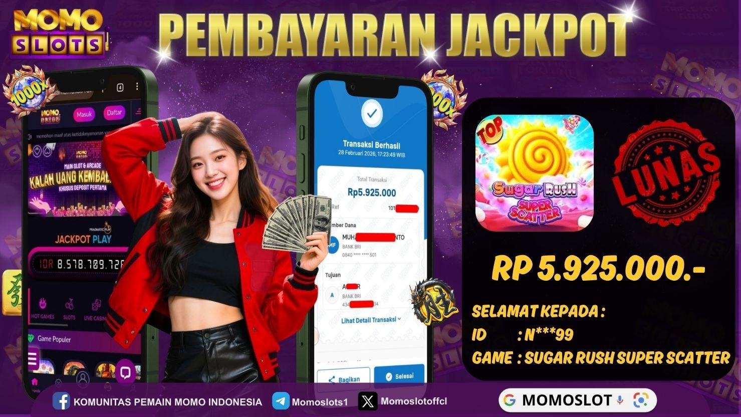 MOMOSLOTS JACKPOT SLOT SUGAR RUSH SUPER SCATTER